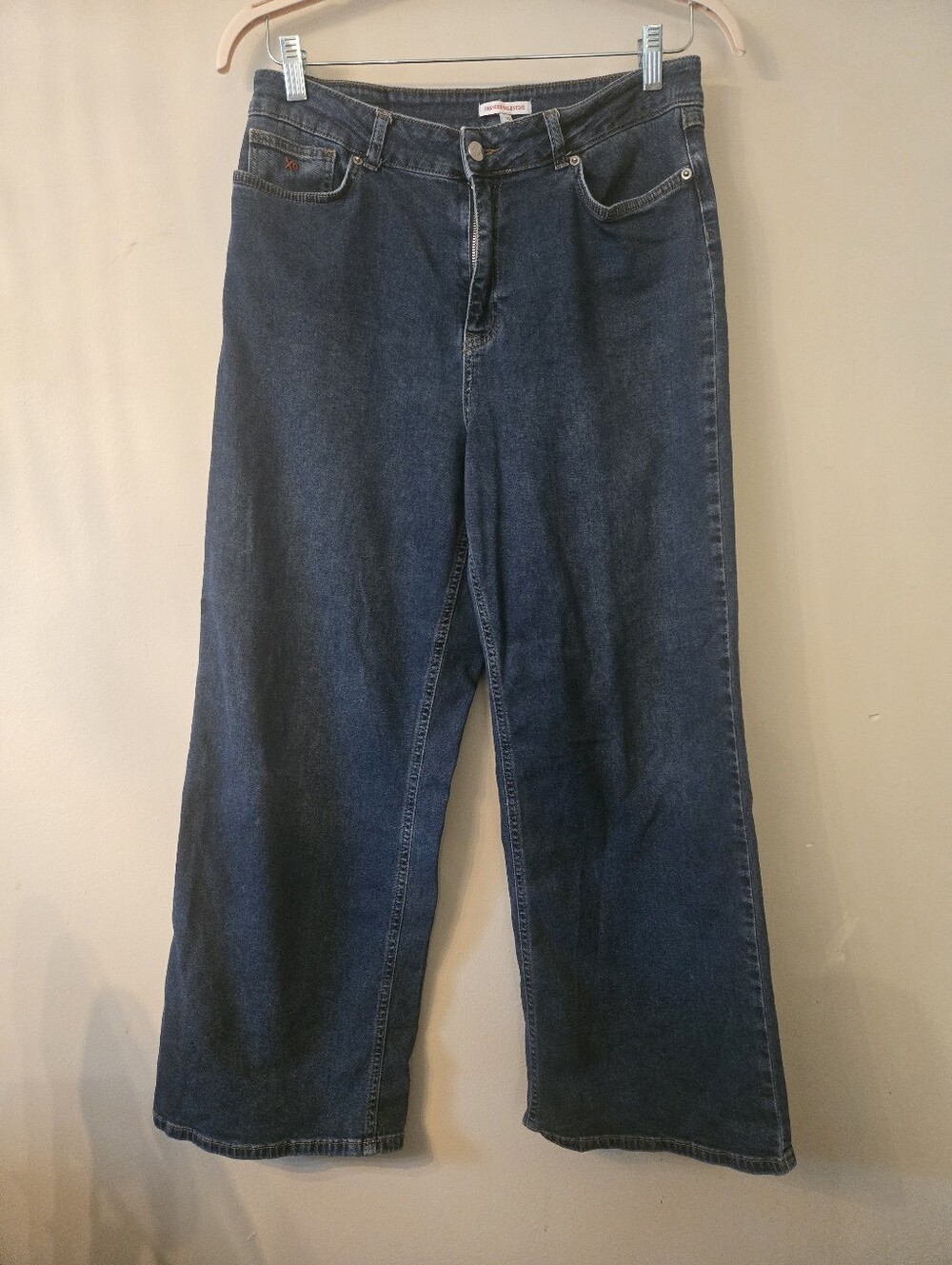 Frances Valentine Ace High Rise Wide Leg Denim Jeans Blue Wash (Size 10)